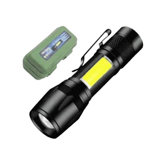 Torch - Mini LED USB Charging/rechargeable with Cable&Case - Powerful Flashlight, Zoomable